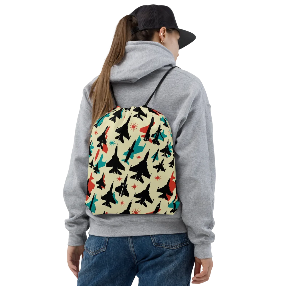 Jetstream Pop on Drawstring Bag — Front