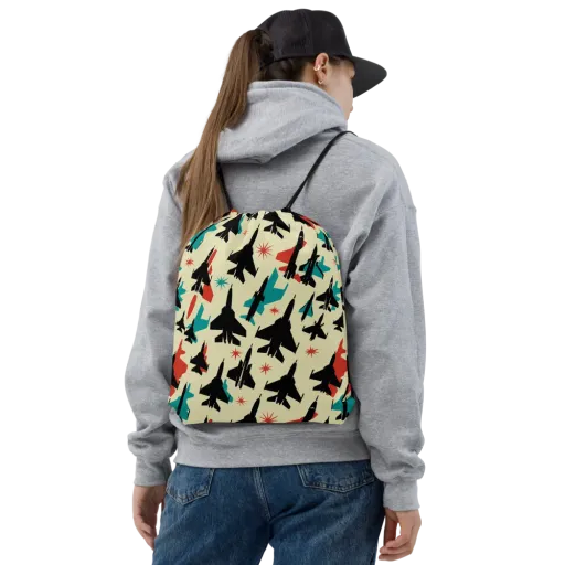 Jetstream Pop on a Drawstring Bag