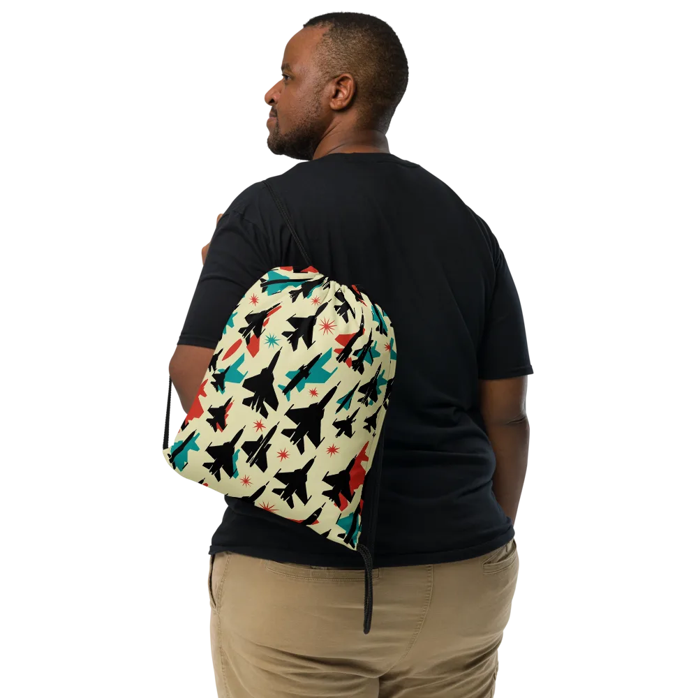 Jetstream Pop on Drawstring Bag — Front