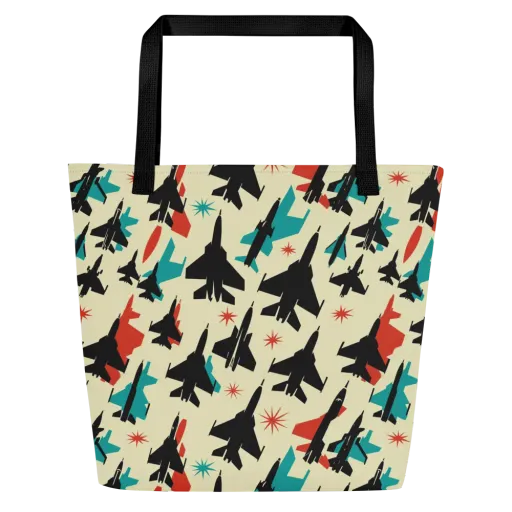 Jetstream Pop on a Large Tote Bag W/ Pocket