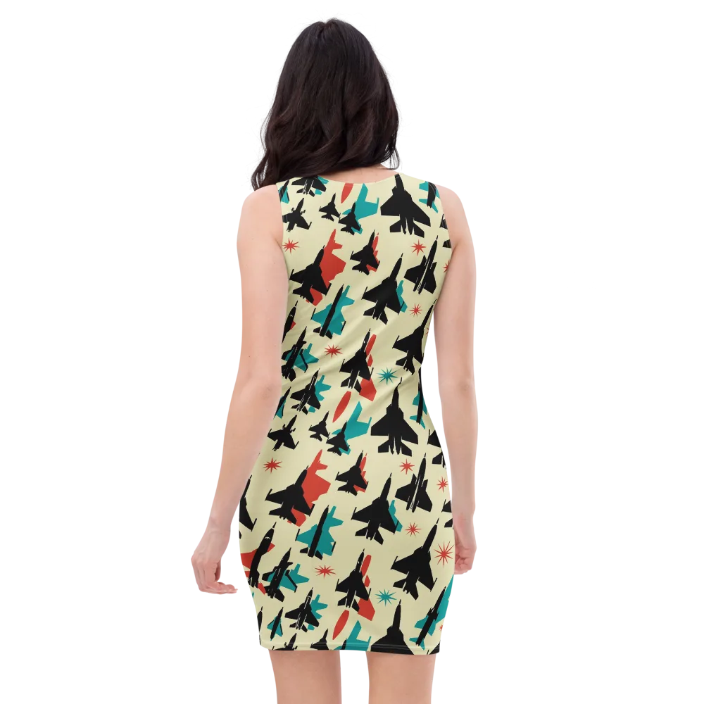 Jetstream Pop on Bodycon Dress — Back