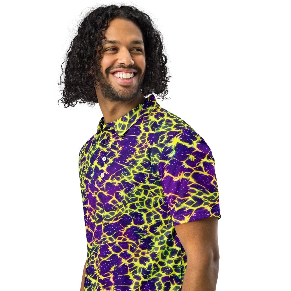 Neon Thornfield on Men's Slim Fit Polo Shirt — Left Front