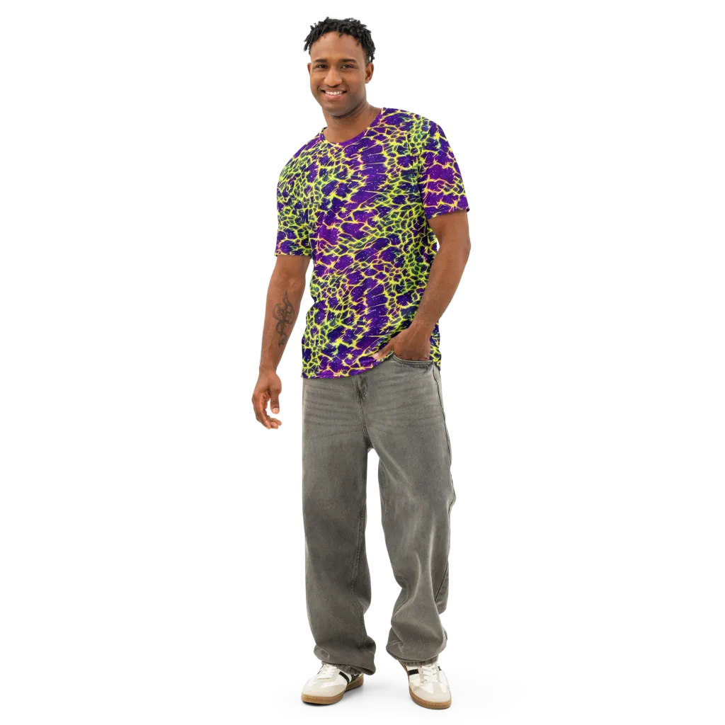 Neon Thornfield on Men's Cotton Crew Neck T-Shirt — Front