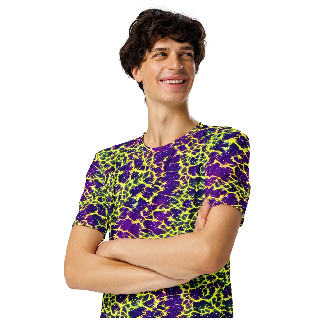 Neon Thornfield on Men's Crew Neck T-Shirt — Left Front