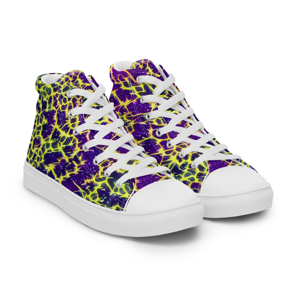 Neon Thornfield on Men's High Top Canvas Shoes — Right Front