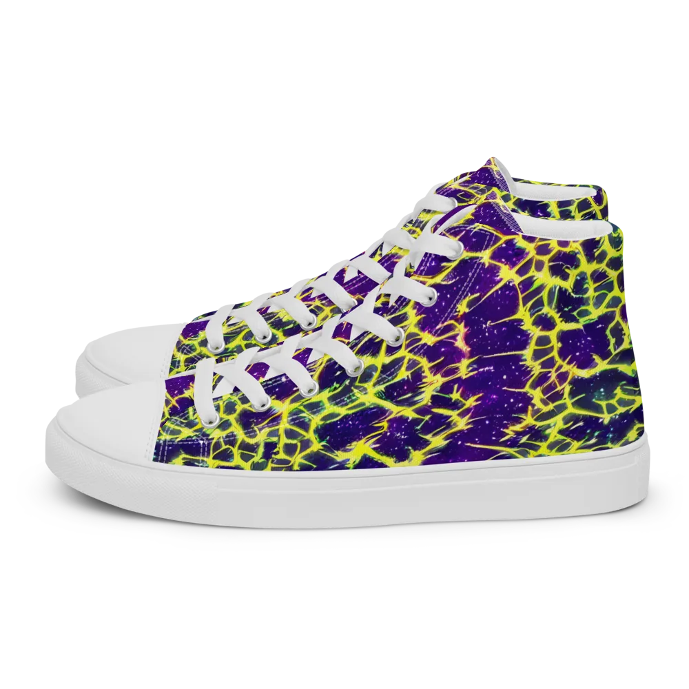 Neon Thornfield on Men's High Top Canvas Shoes — Left
