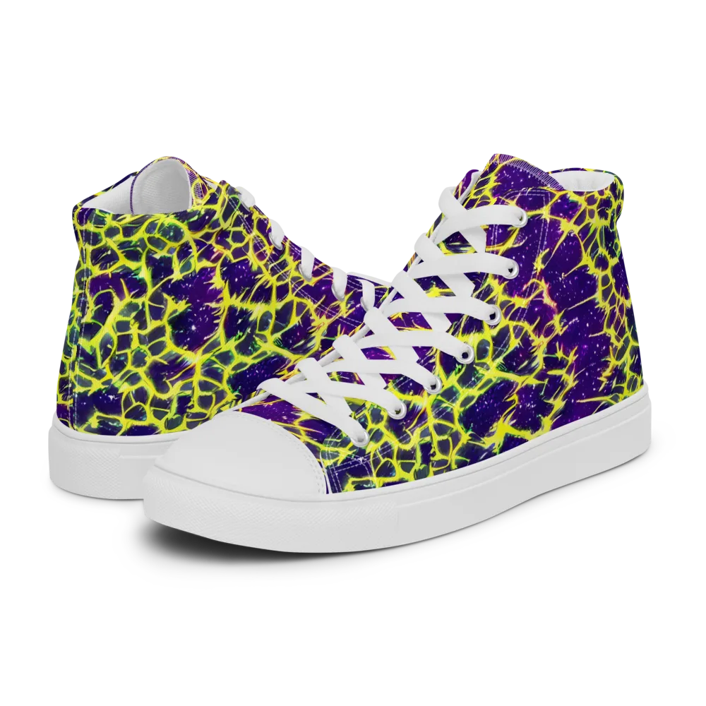 Neon Thornfield on Men's High Top Canvas Shoes — Left
