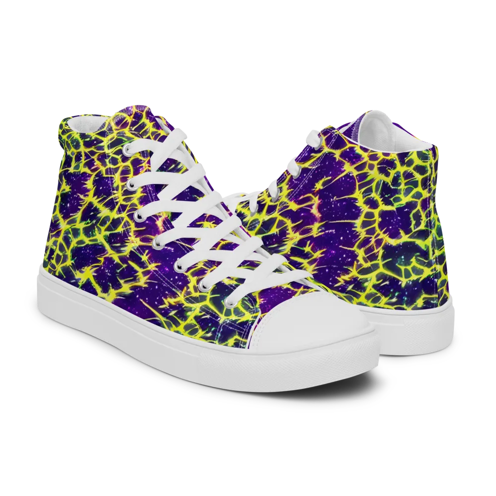 Neon Thornfield on Men's High Top Canvas Shoes — Right