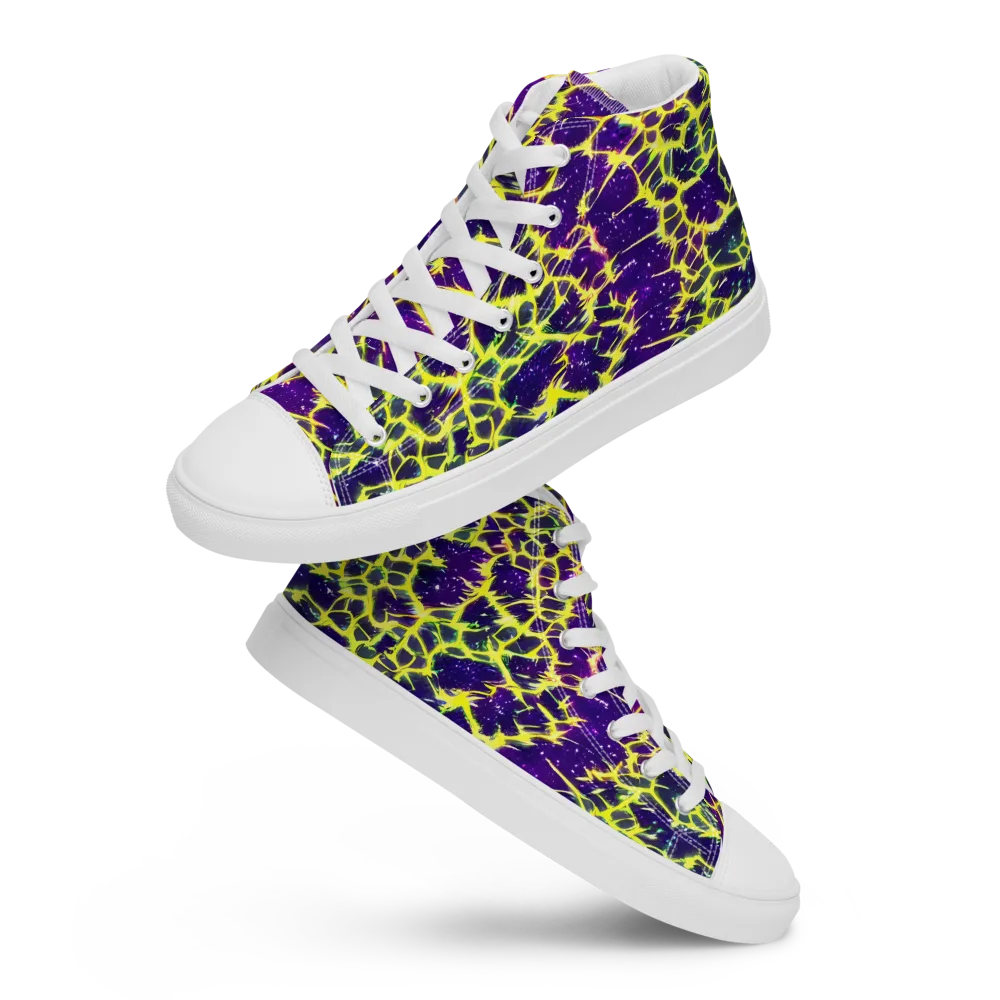 Neon Thornfield on Men's High Top Canvas Shoes — Front