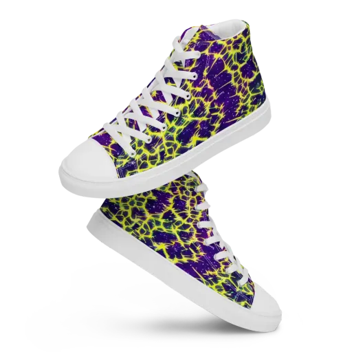 Neon Thornfield on a Men's High Top Canvas Shoes