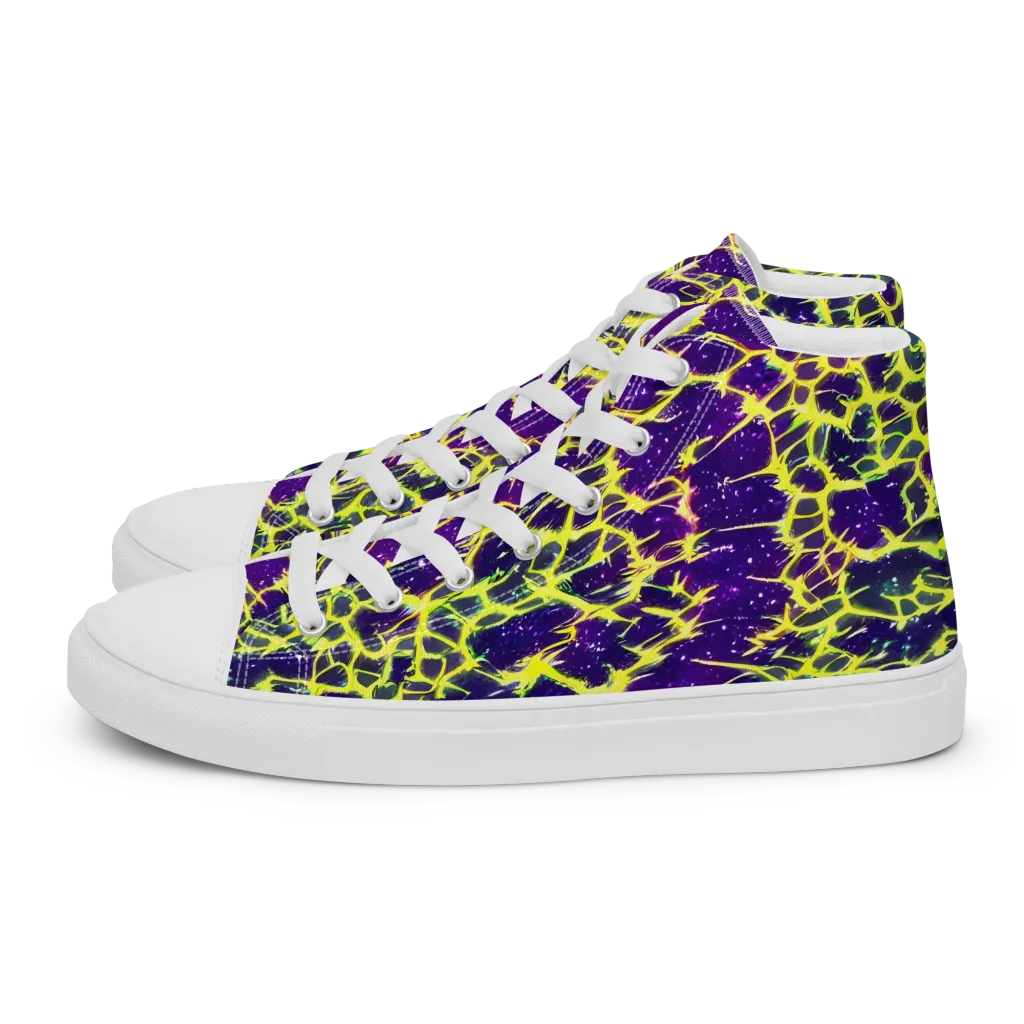 Neon Thornfield on Women's High Top Canvas Shoes — Left