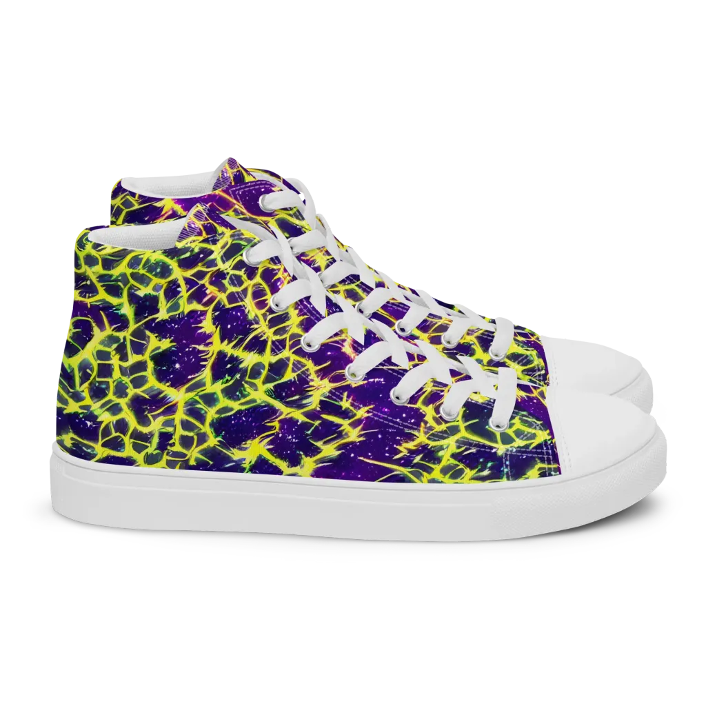 Neon Thornfield on Women's High Top Canvas Shoes — Right