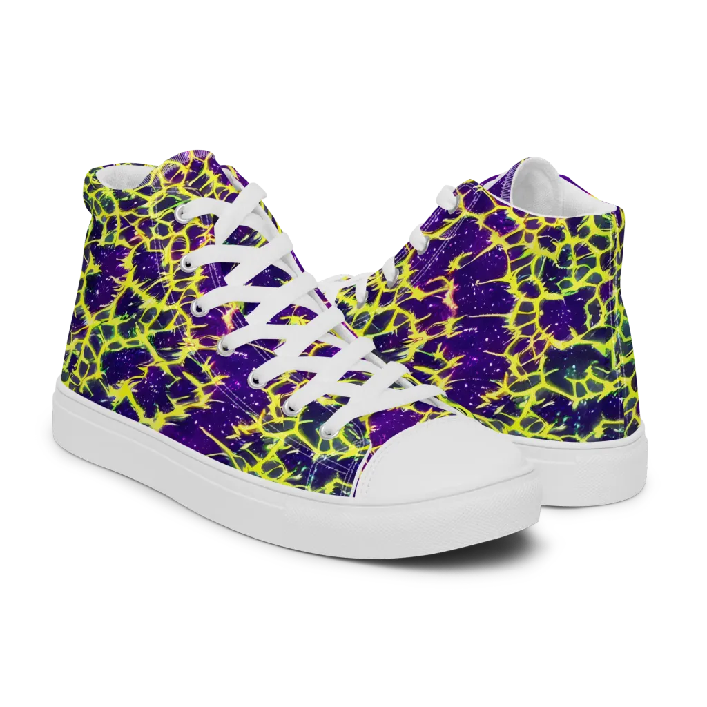 Neon Thornfield on Women's High Top Canvas Shoes — Right