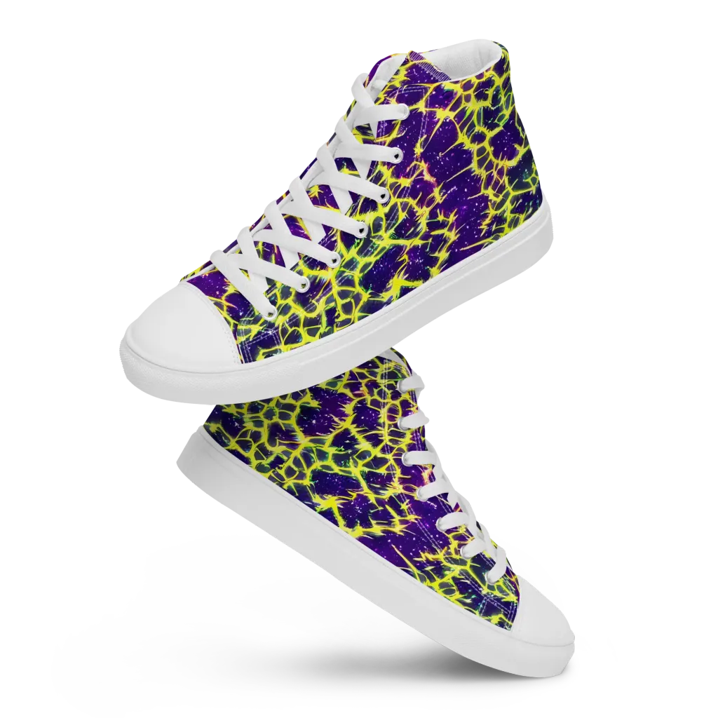 Neon Thornfield on Women's High Top Canvas Shoes — Front
