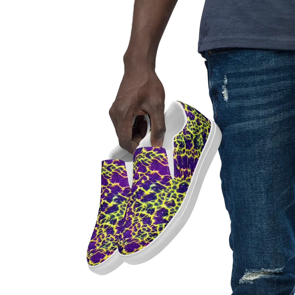 Neon Thornfield on Men's Slip-On Canvas Shoes — Left Front