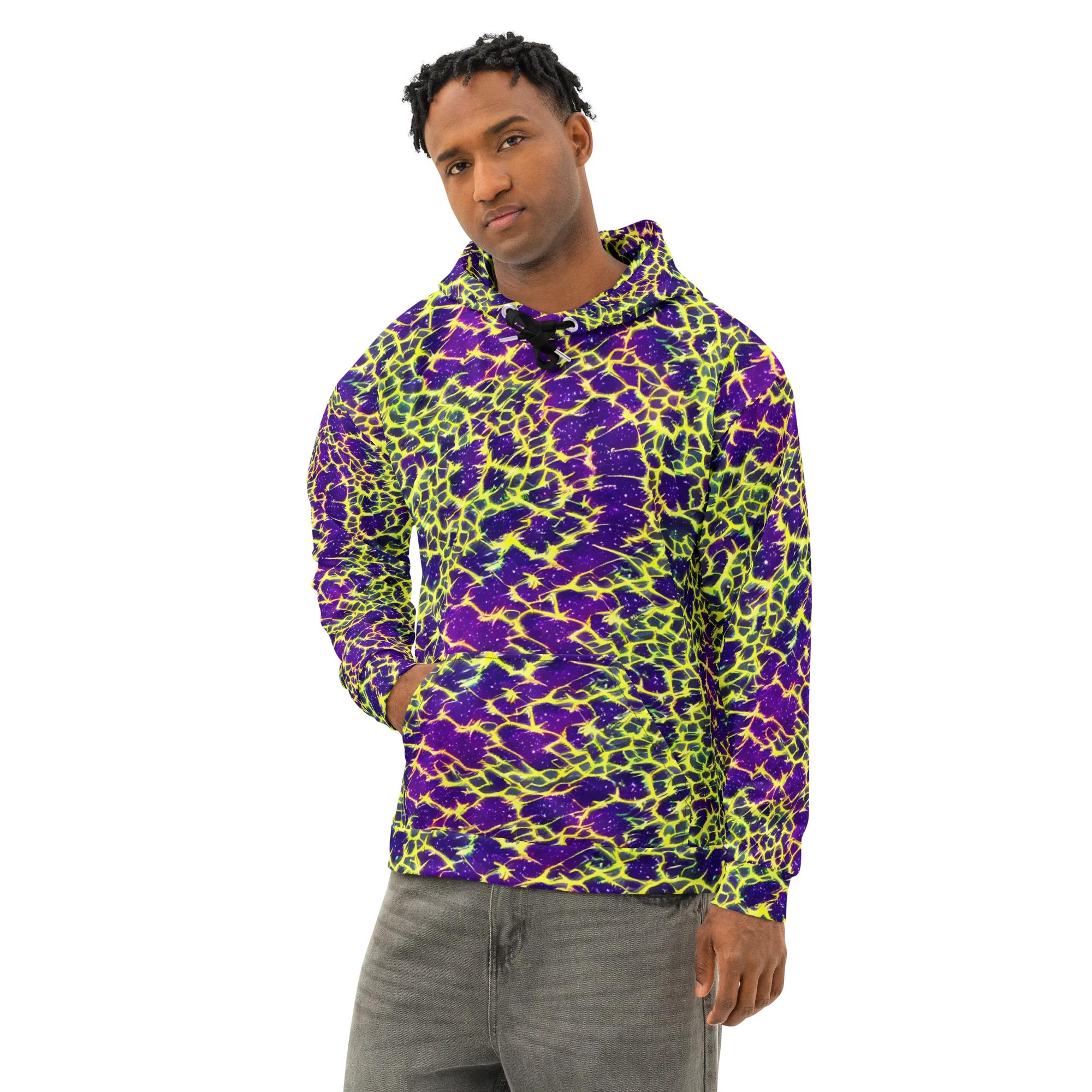 Neon Thornfield on Cotton Hoodie — Left Front