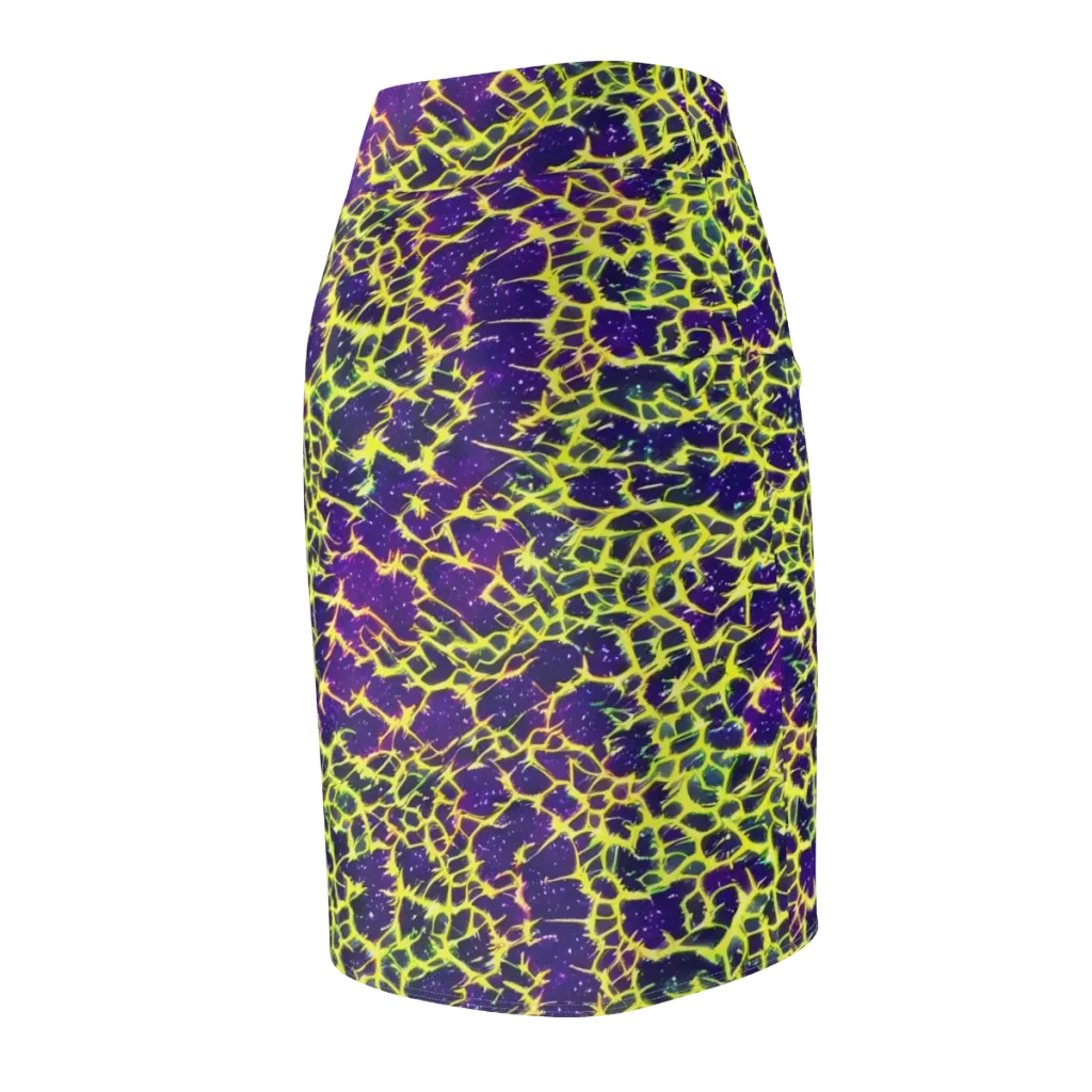 Neon Thornfield on Pencil Skirt — Back Side