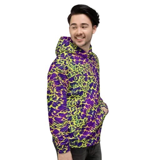 Neon Thornfield on a Hoodie