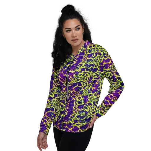 Neon Thornfield on a Bomber Jacket