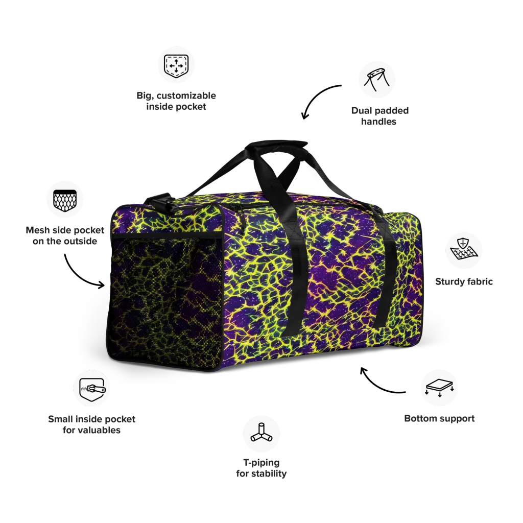 Neon Thornfield on Duffle Bag — Right Front