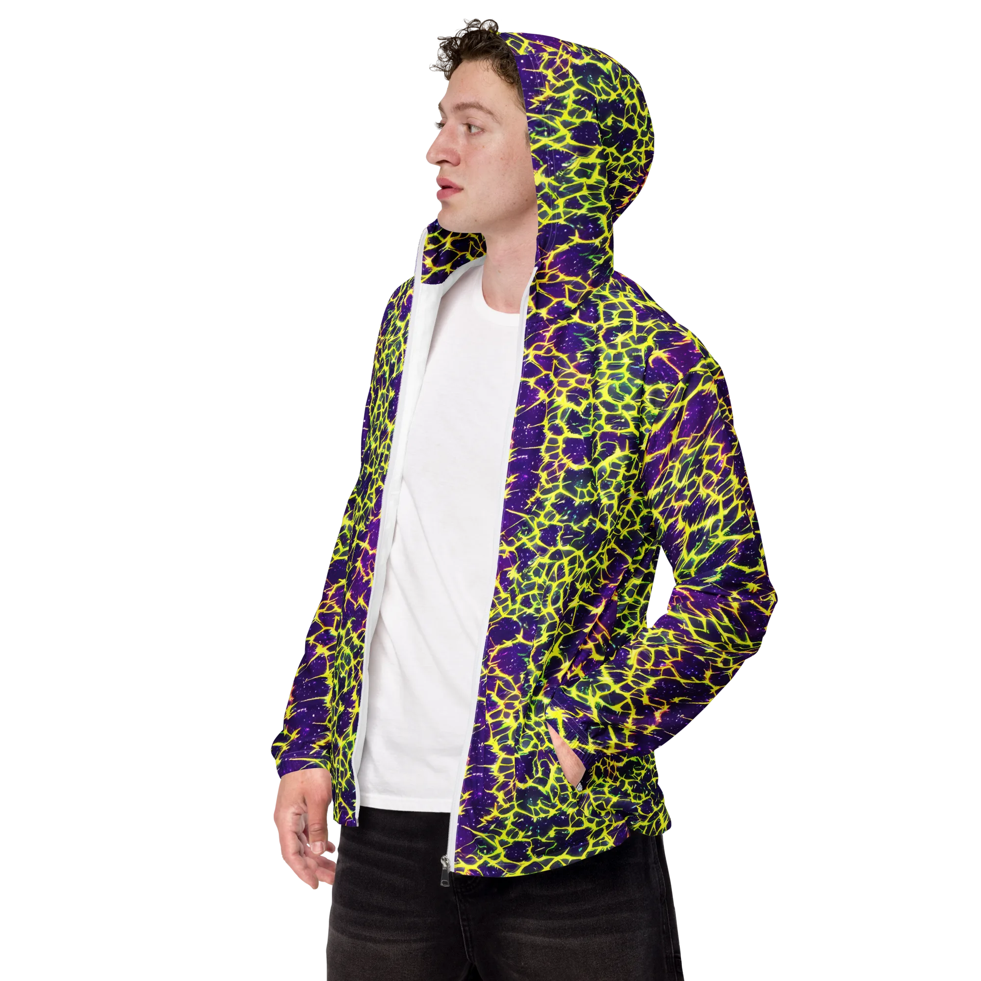 Neon Thornfield on Men's Windbreaker — Left Front