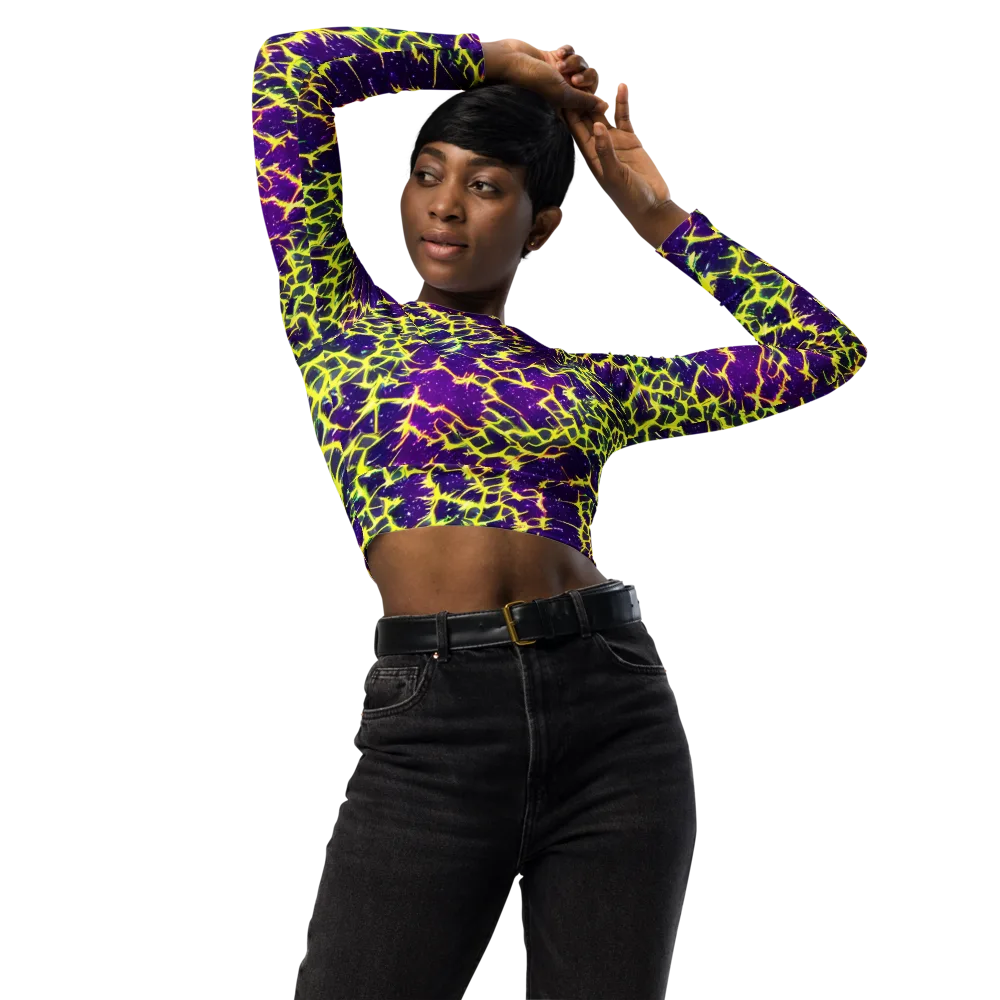 Neon Thornfield on Long Sleeve Crop Top — Front