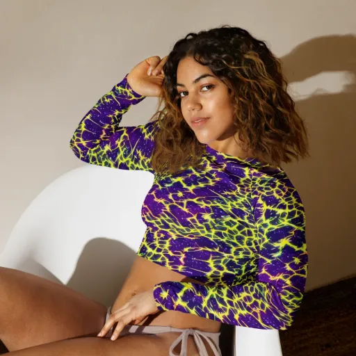 Neon Thornfield on a Long Sleeve Crop Top