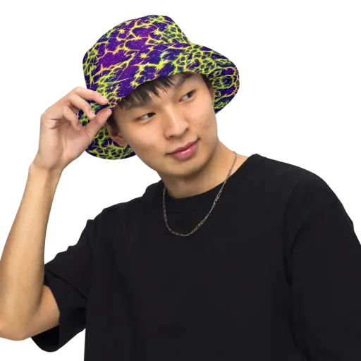 Neon Thornfield on a Reversible Bucket Hat