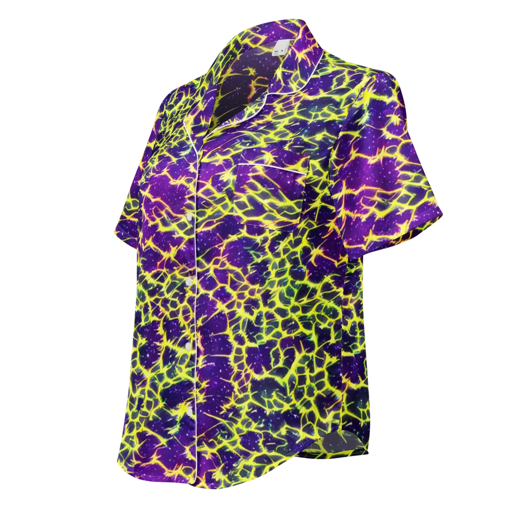 Neon Thornfield on Women's Short Sleeve Pajama Top — Left Front