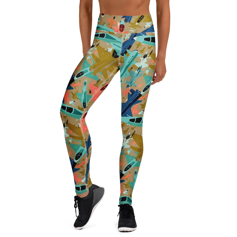 Aerial Arcade on Yoga Leggings — Front
