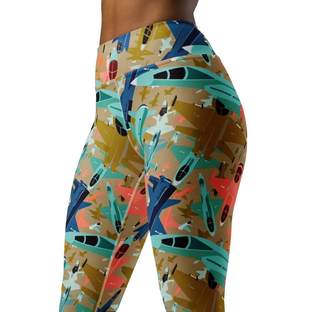 Aerial Arcade on Yoga Leggings — Left Front