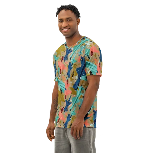 Aerial Arcade on a Men's Cotton Crew Neck T-Shirt