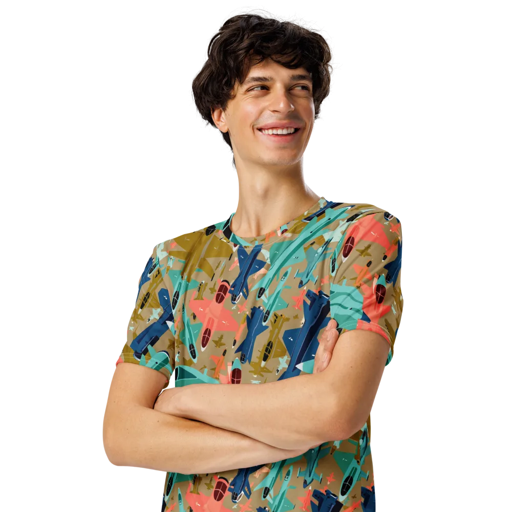 Aerial Arcade on Men's Crew Neck T-Shirt — Left Front