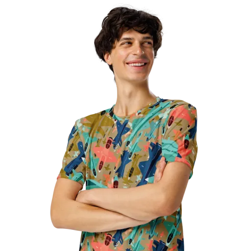 Aerial Arcade on a Men's Crew Neck T-Shirt