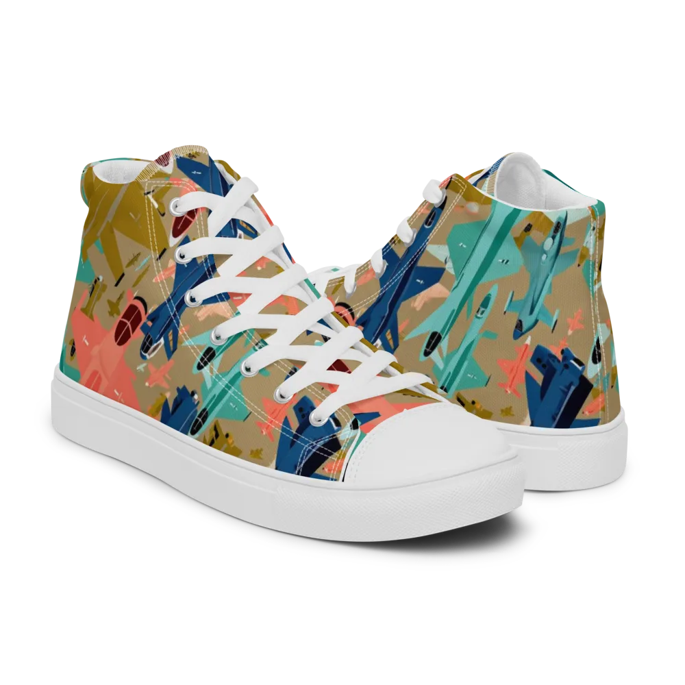 Aerial Arcade on Men's High Top Canvas Shoes — Right