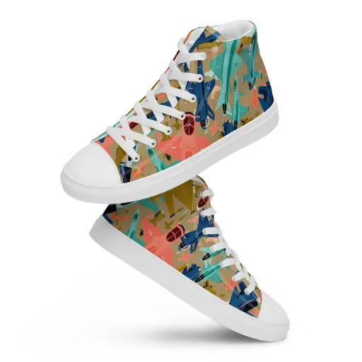 Aerial Arcade on a Men's High Top Canvas Shoes
