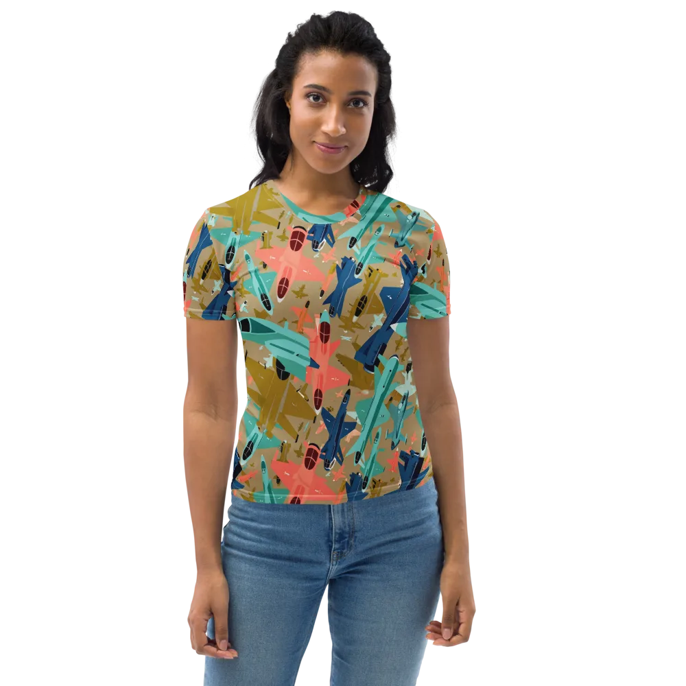 Aerial Arcade on Women's Crew Neck T-Shirt — Front