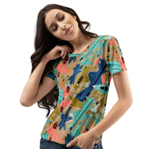 Aerial Arcade on a Women's Crew Neck T-Shirt