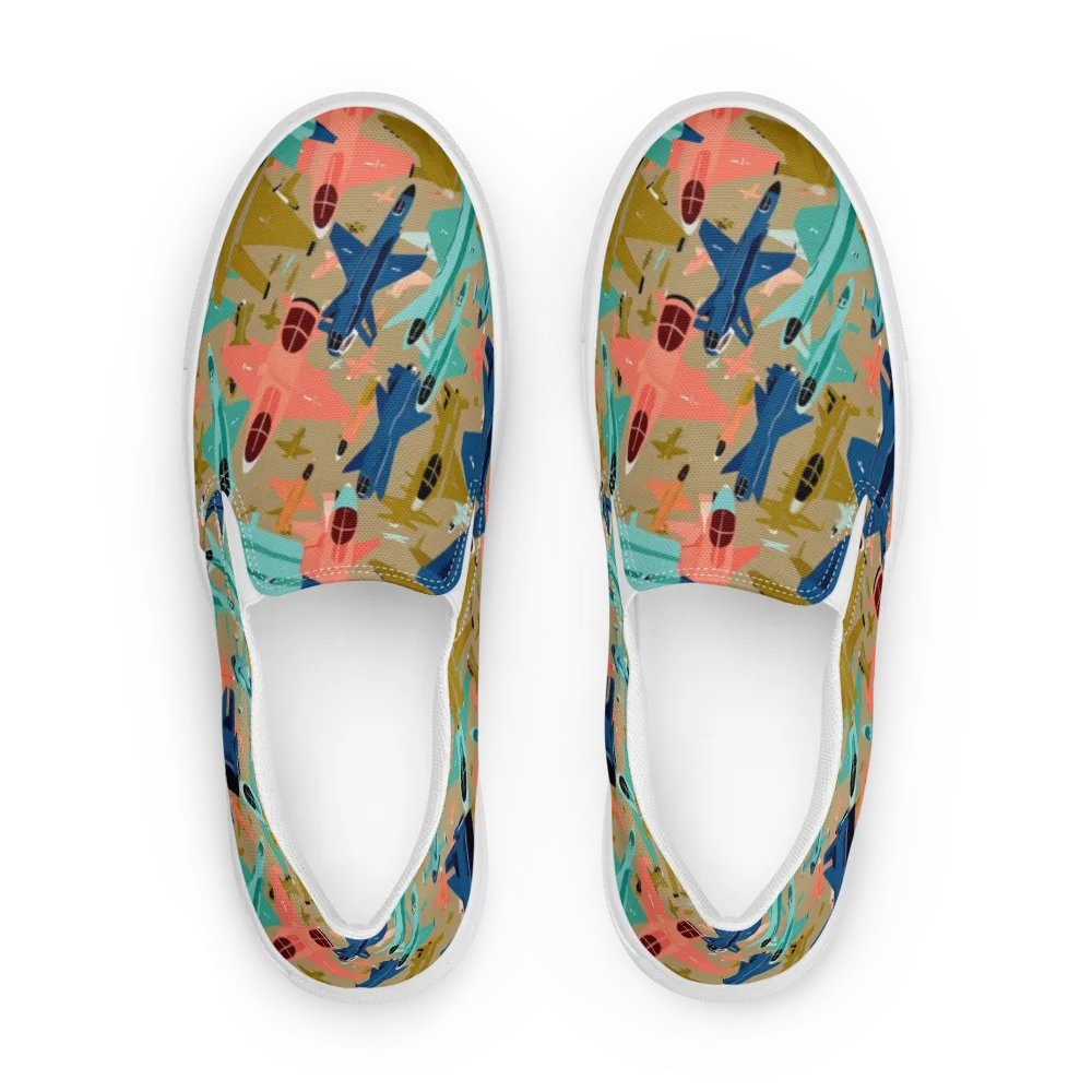 Aerial Arcade on Women's Slip-On Canvas Shoes — Front