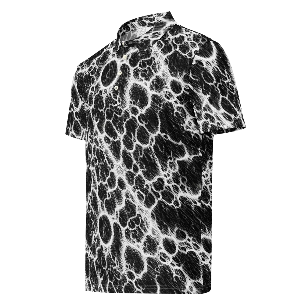 Black Ice Rift on Men's Slim Fit Polo Shirt — Left Front