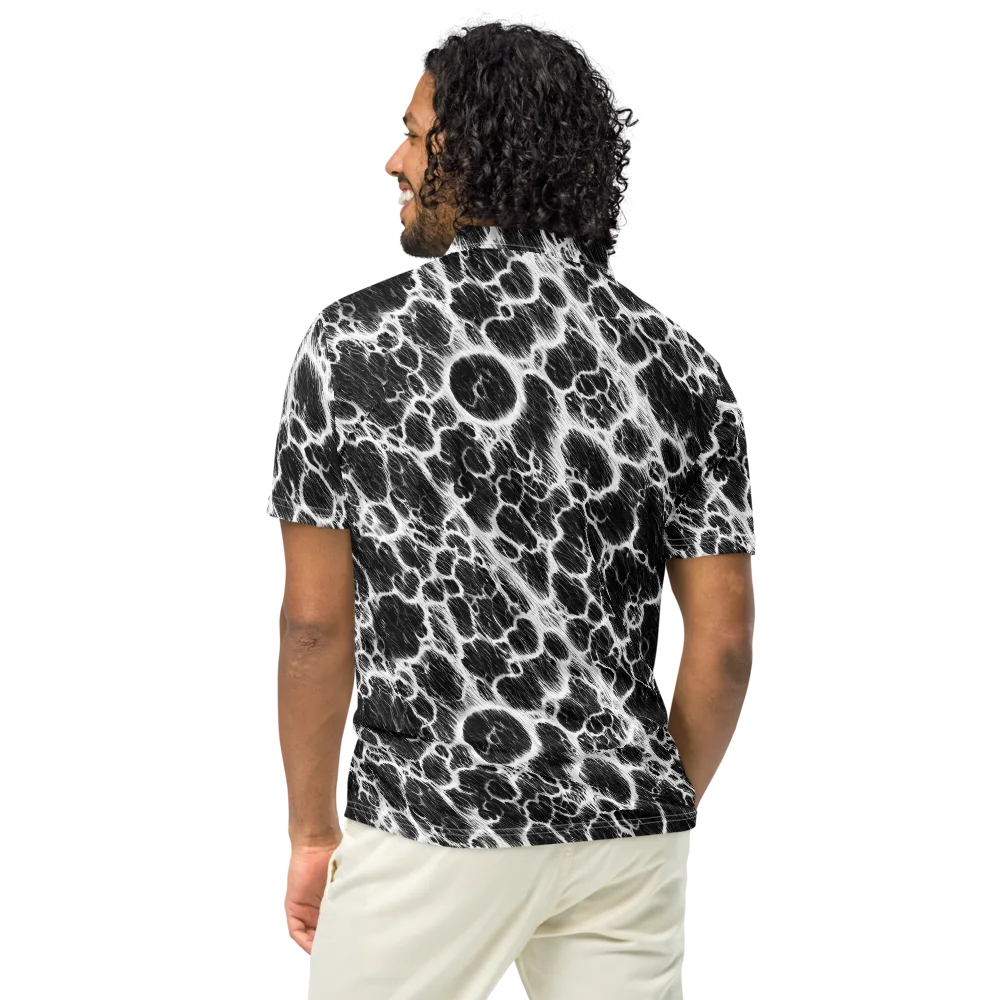 Black Ice Rift on Men's Slim Fit Polo Shirt — Back