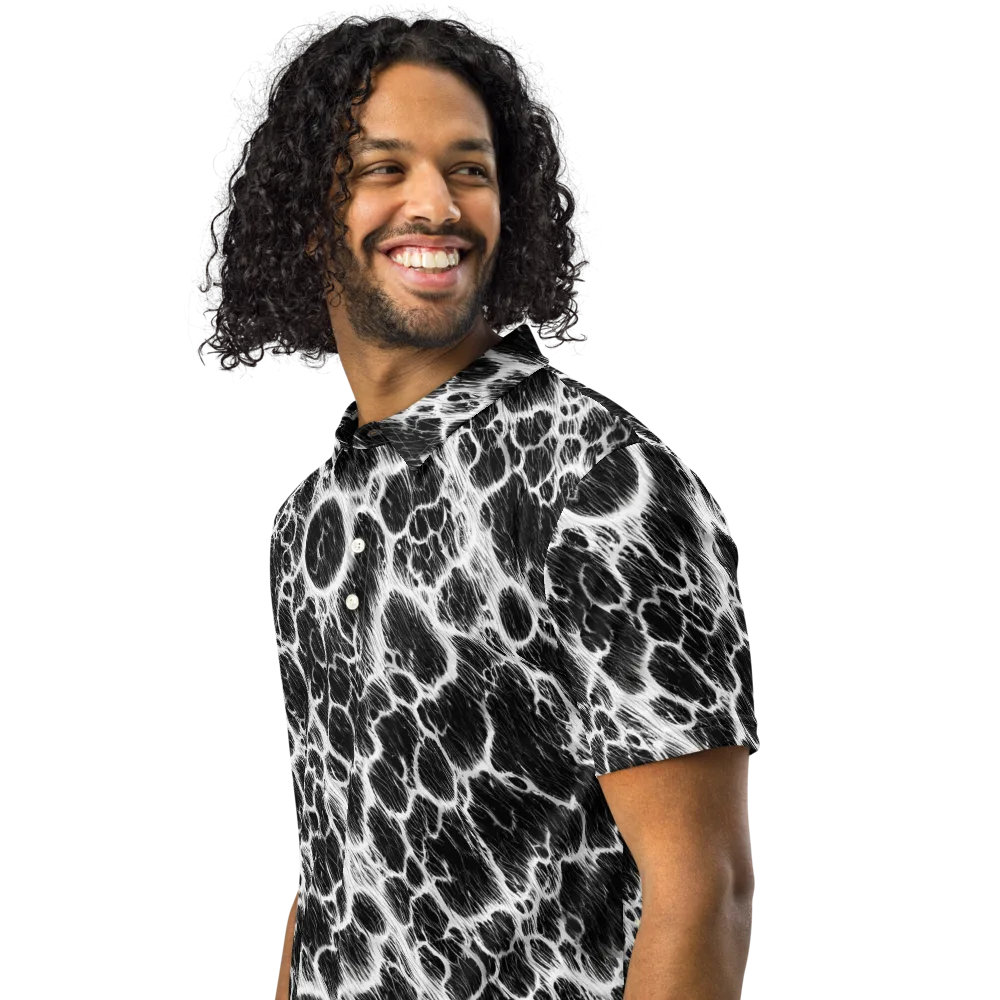 Black Ice Rift on Men's Slim Fit Polo Shirt — Left Front