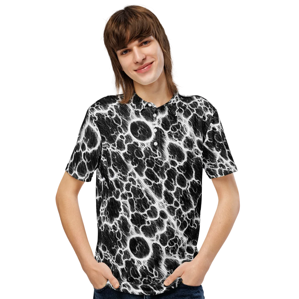 Black Ice Rift on Men's Slim Fit Polo Shirt — Front
