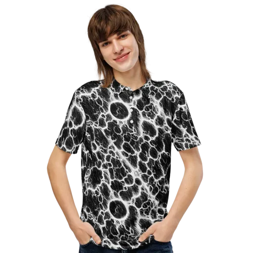 Black Ice Rift on a Men's Slim Fit Polo Shirt