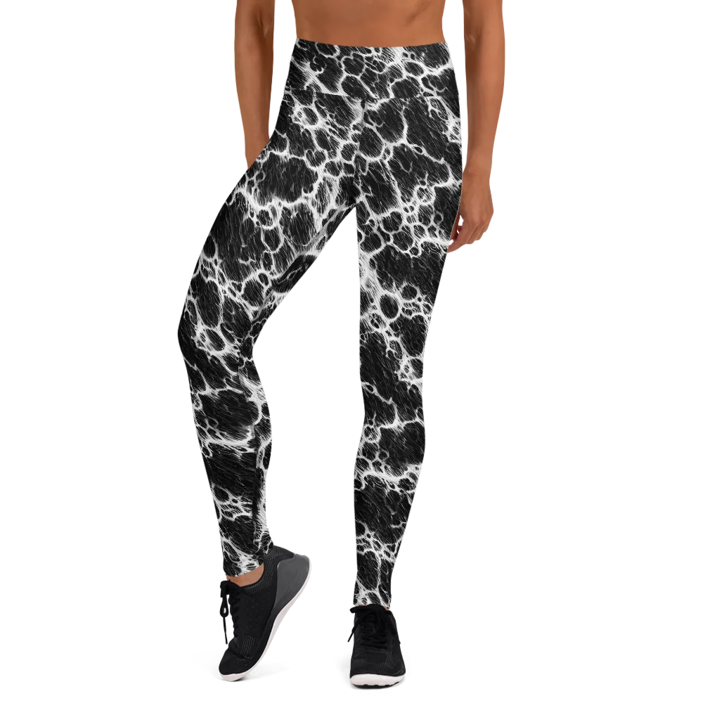 Black Ice Rift on Yoga Leggings — Front