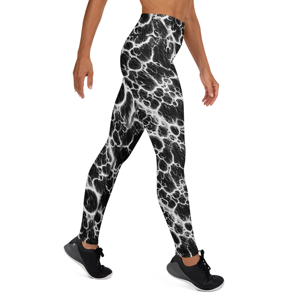 Black Ice Rift on Yoga Leggings — Right