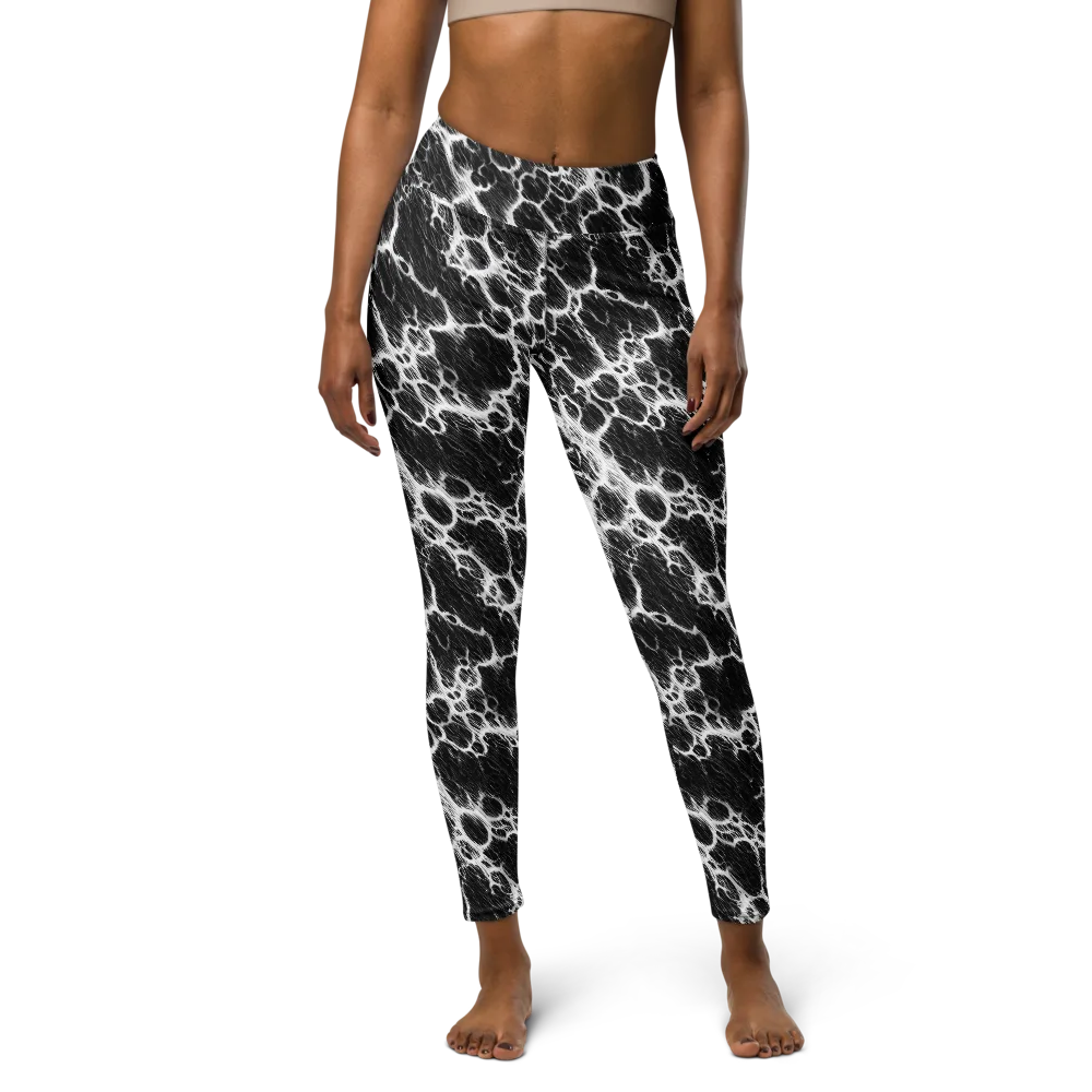 Black Ice Rift on Yoga Leggings — Front