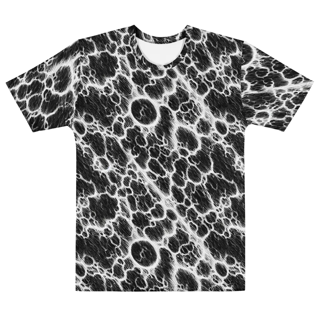 Black Ice Rift on Men's Cotton Crew Neck T-Shirt — Front