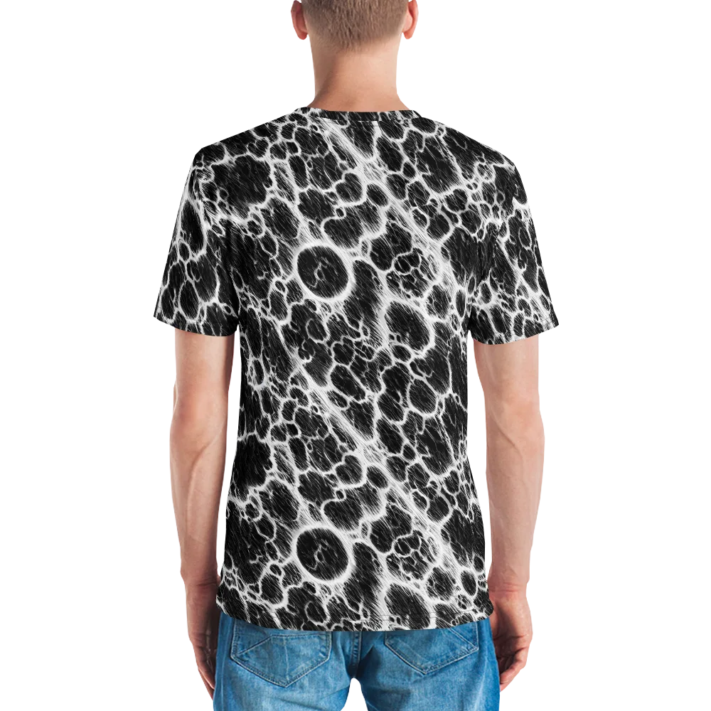 Black Ice Rift on Men's Crew Neck T-Shirt — Back