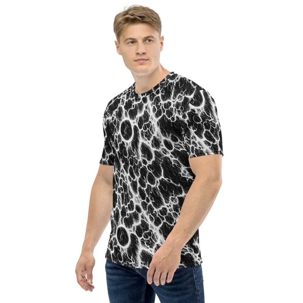 Black Ice Rift on Men's Crew Neck T-Shirt — Left